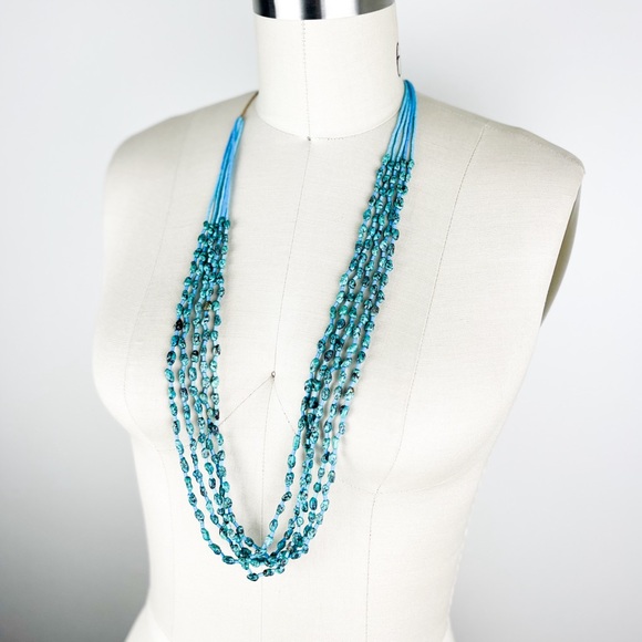 Handcrafted • Turquoise Multi Strand Necklace - Picture 2 of 6